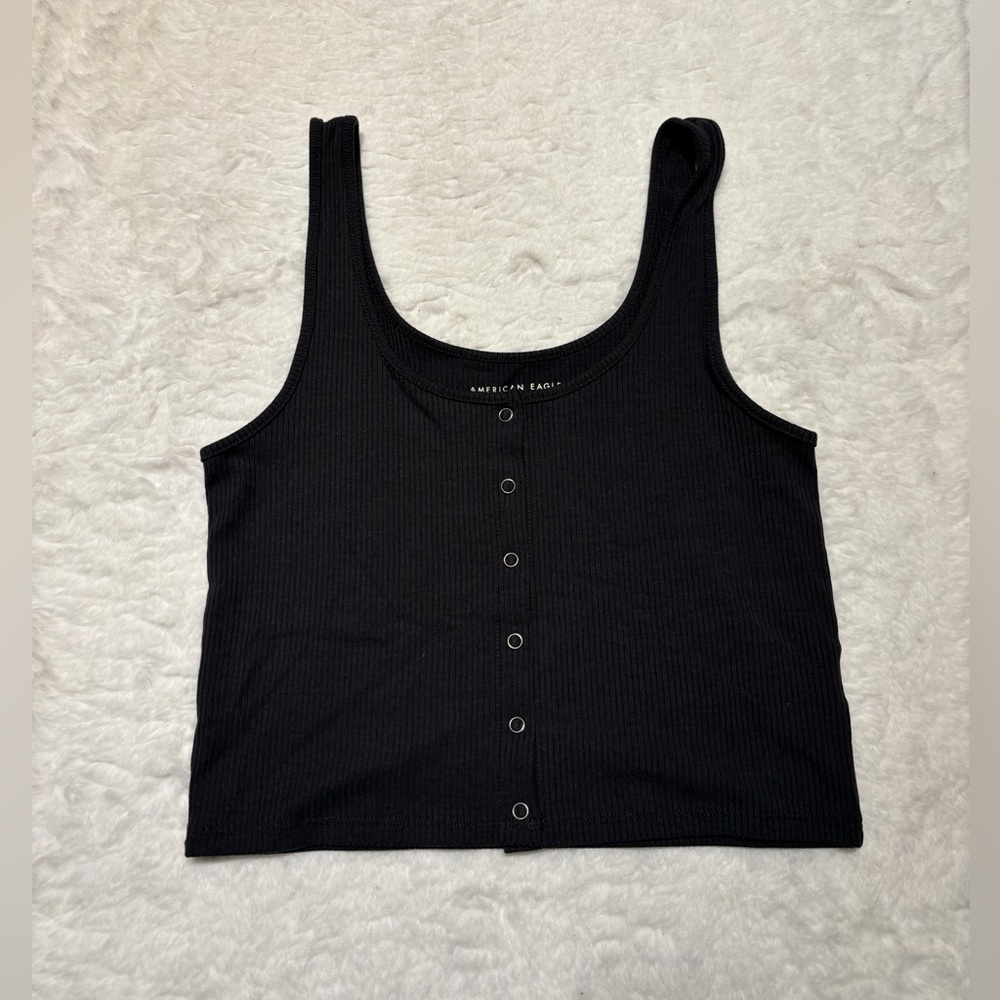 American Eagle Snap Front Ribbed Tank